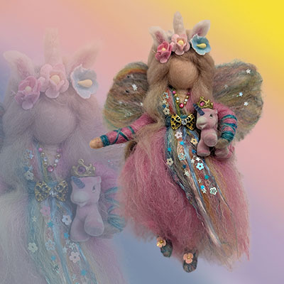 Unicorn Fairy Einhorn Fee Elfe Filz Wolle needle felted gefilzt