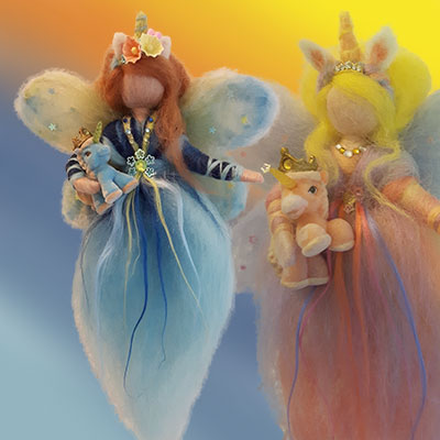 Unicorn Fairy Einhorn Fee Filz Wolle needle felted gefilzt